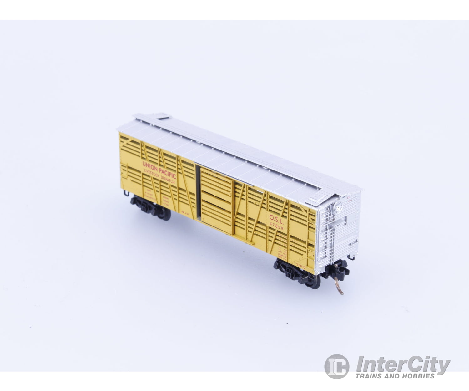 Micro Trains 35010 N 40’ Dispatch Stock Car Union Pacific (UP) 47859 Freight Cars