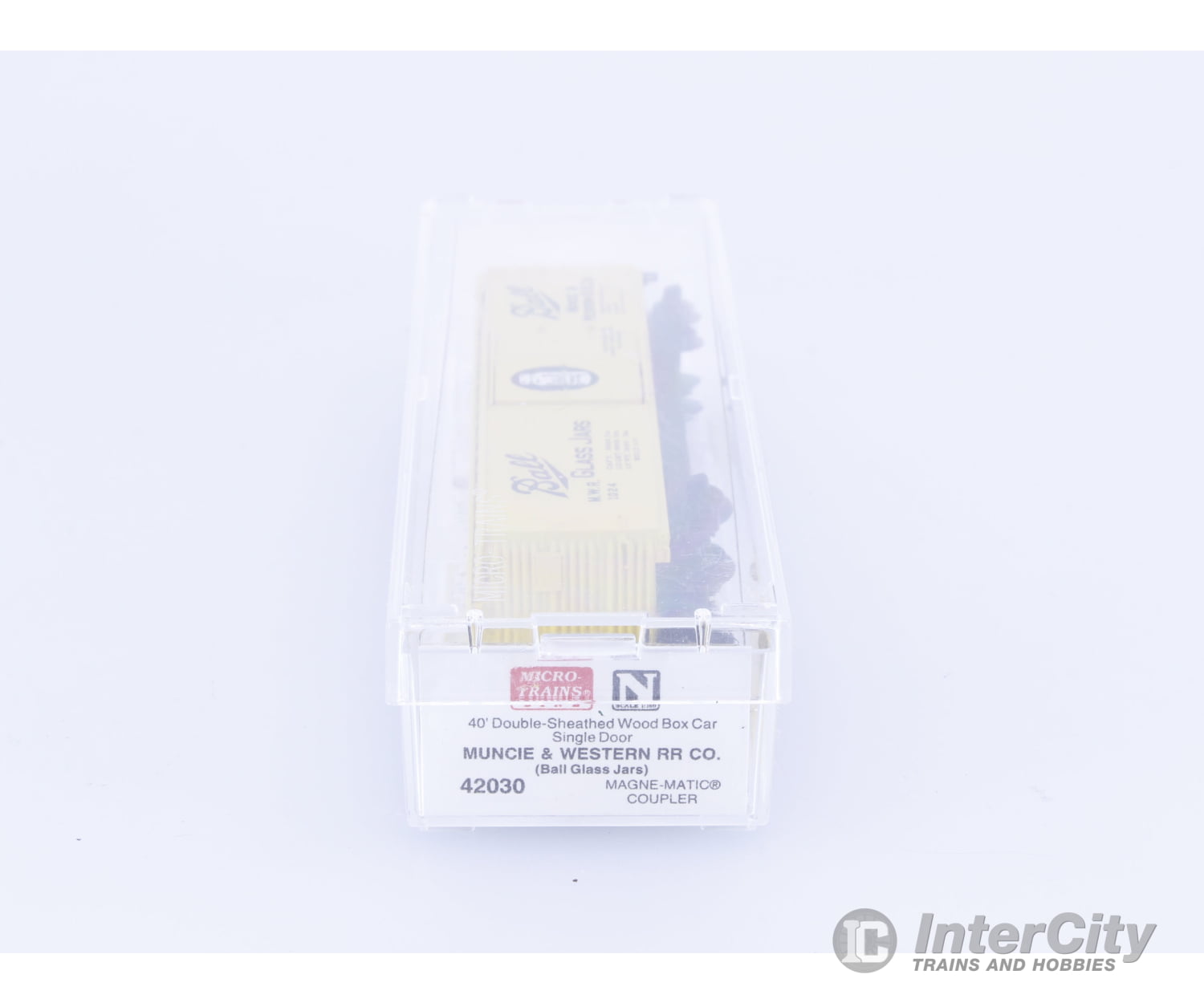 Micro Trains 42030 N 40’ Double Sheathed Single Door Boxcar Ball Glass Jars Muncie & Western (MWR) 1024 Freight Cars