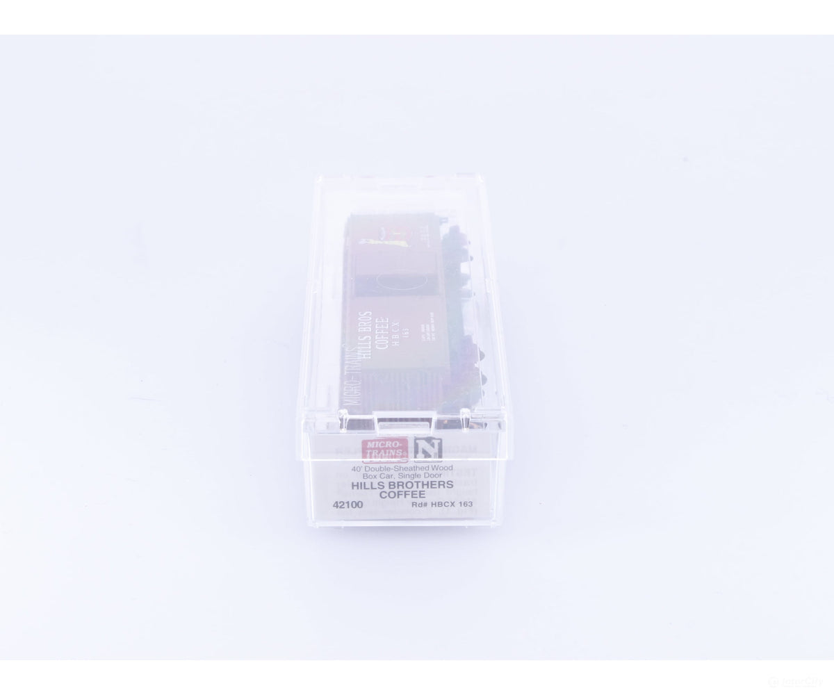 Micro Trains 42100 N Boxcar 40’ Double Wood Sheathed HIlls Brothers Coffee HBCX 163 - Freight Cars