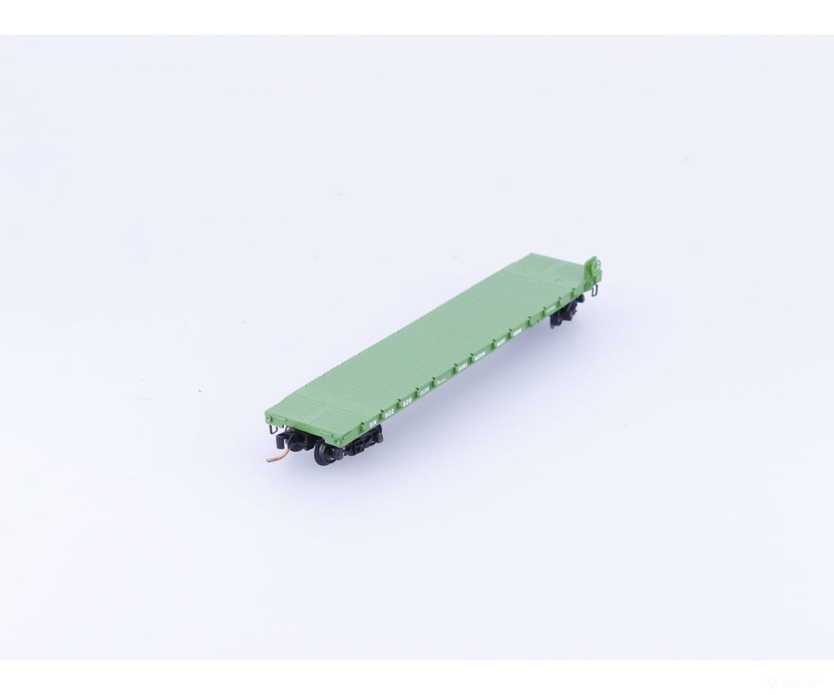 Micro Trains 44070 N 50’ Flat car Fishbelly Side w/Side Mount Brake Wheel Burlington Northern (BN) 602626 - Freight Cars