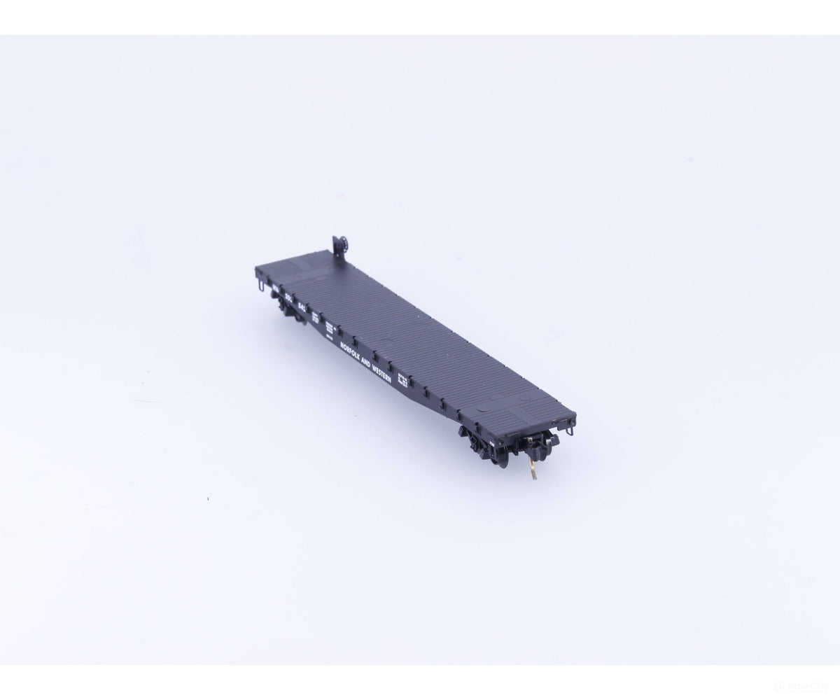 Micro Trains 45020 N 50’ Flat car Fishbelly Side w/Side Mount Brake Wheel Norfolk & Western (NW) 202542 - Freight Cars