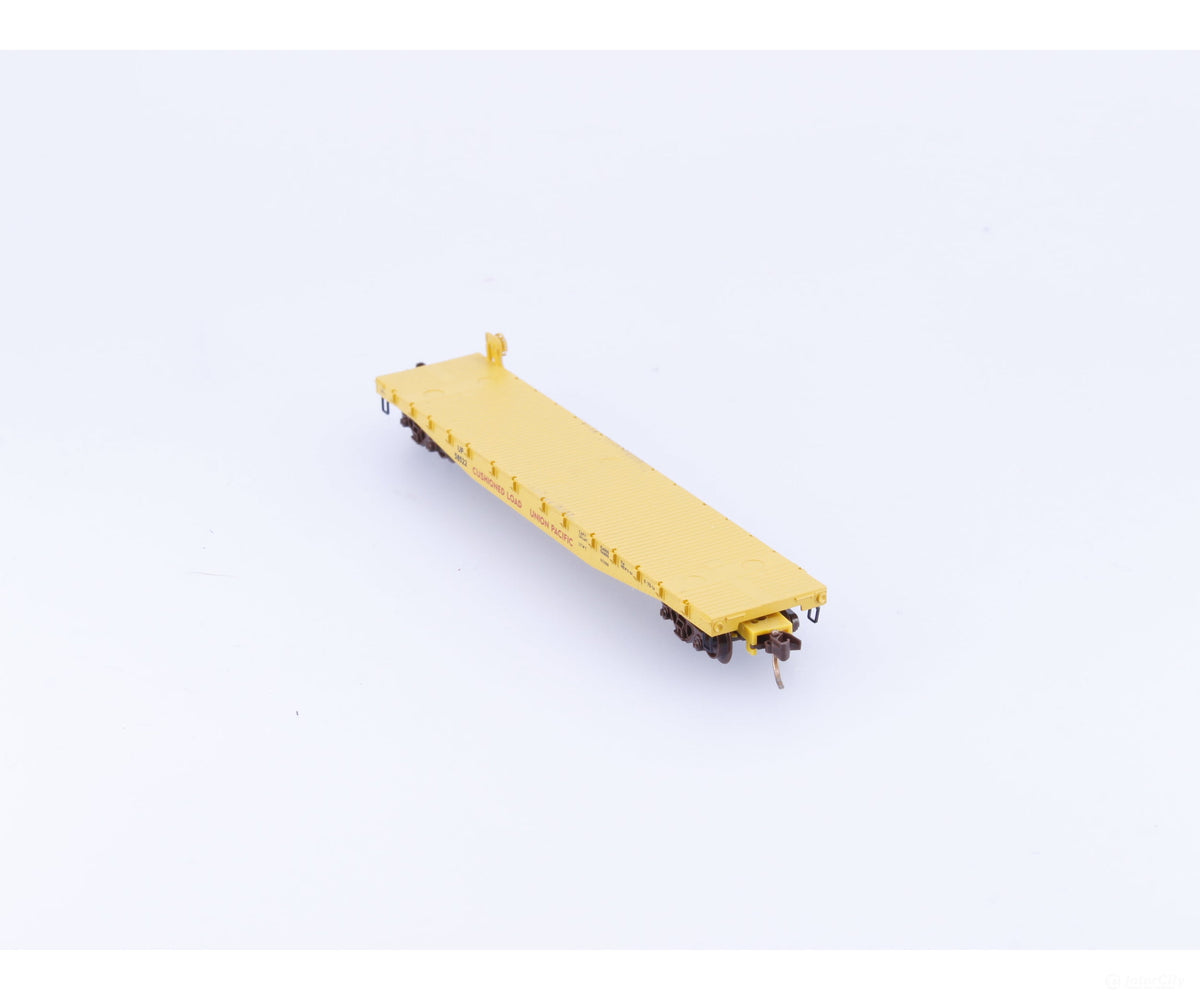 Micro Trains 45070 N 50’ Flat car Fishbelly Side w/Side Mount Brake Wheel #5 Union Pacific (UP) 58522 - Freight Cars
