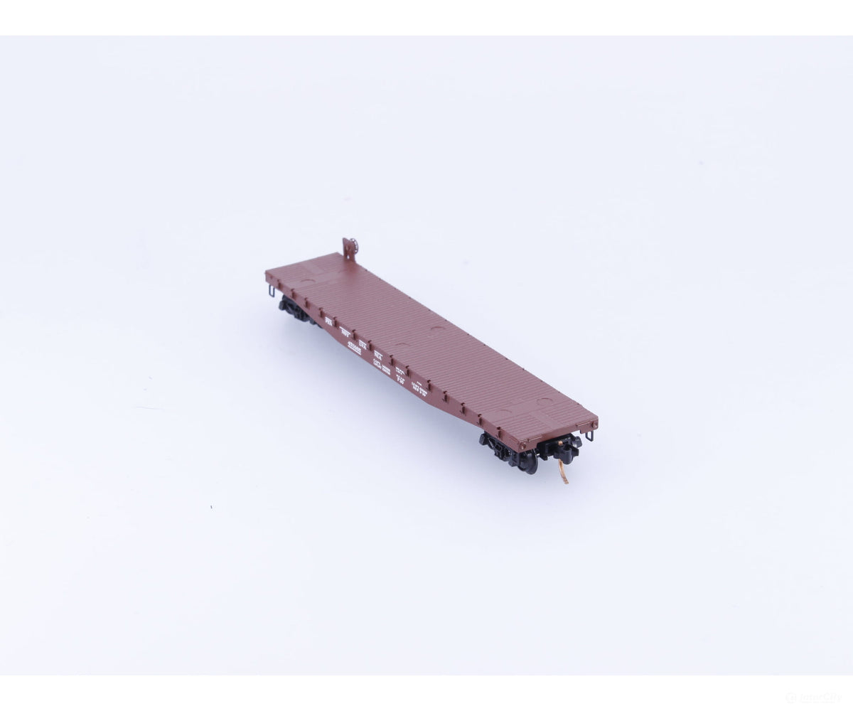 Micro Trains 45140 N 50’ Flat car Fishbelly Side w/Side Mount Brake Wheel Pennsylvania Railroad (PRR) 470165 - Freight