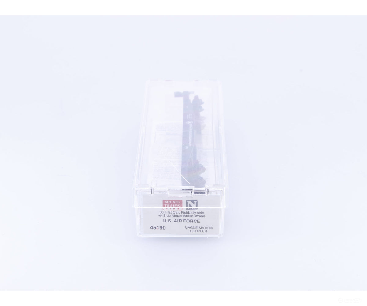 Micro Trains 45190 N 50’ Fishbelly Side Flat Car US Air Force (DAF) 35780 - Freight Cars