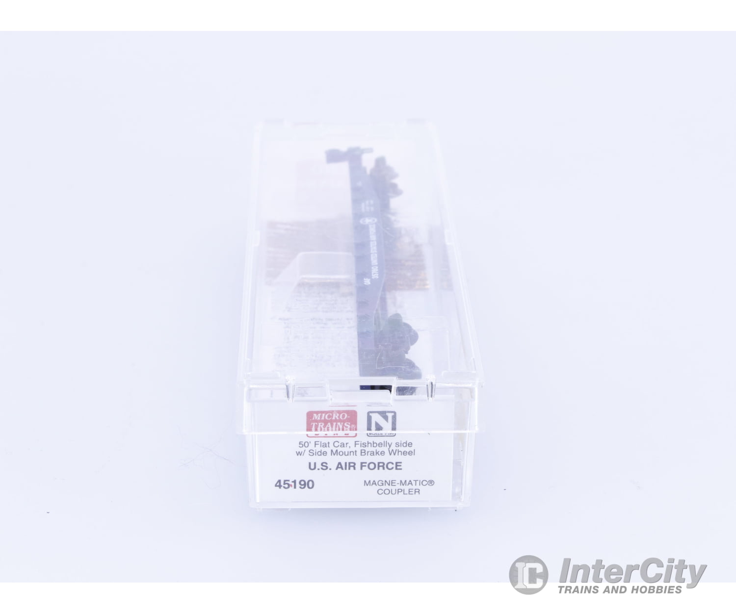 Micro Trains 45190 N 50’ Fishbelly Side Flatcar with Side Mount Brake Wheel U.S. Air Force (DAF) #2 35780 Freight Cars