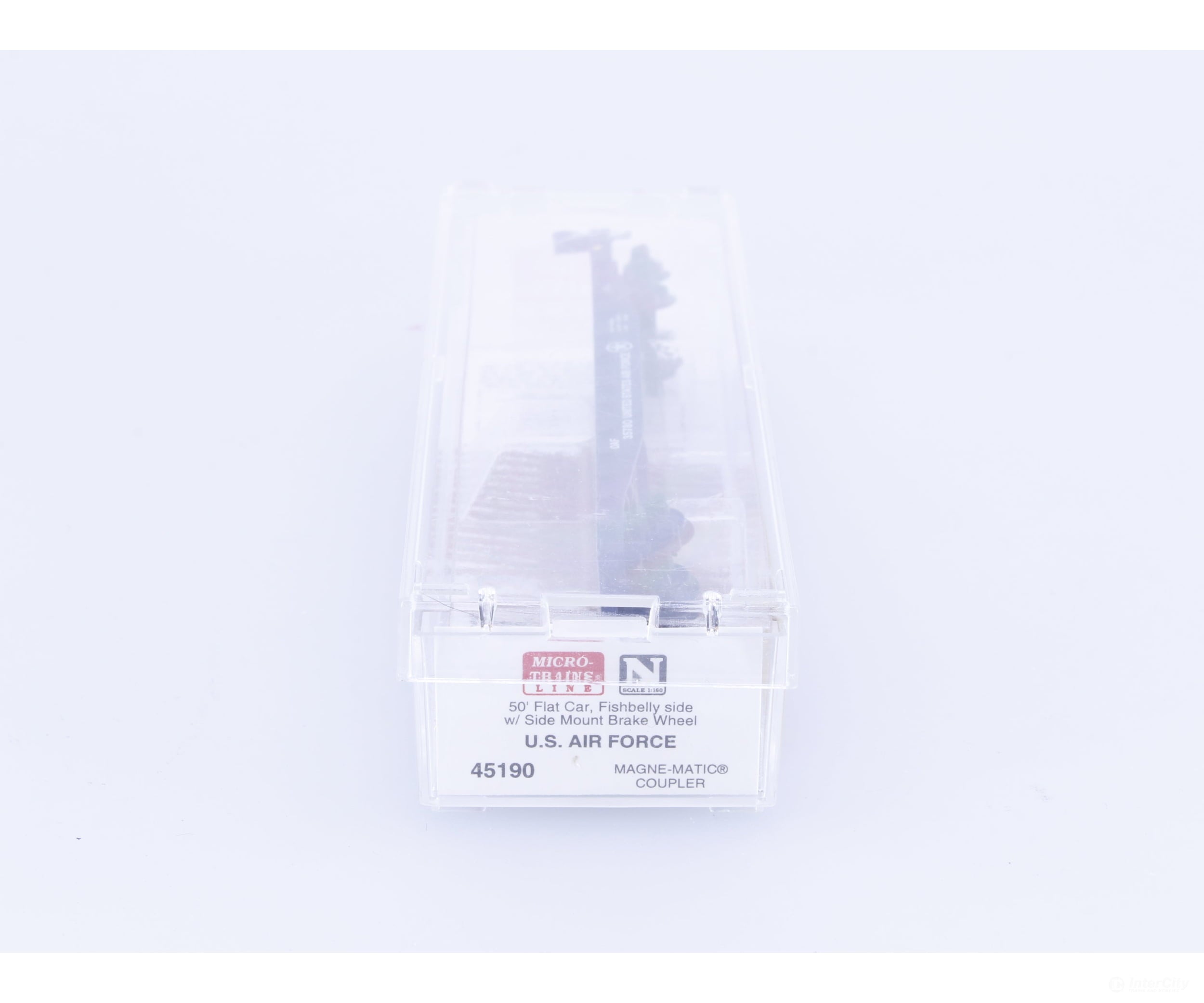 Micro Trains 45190 N 50’ Fishbelly Side Flatcar with Side Mounted Brake Wheel United States Air Force (DAF) 35780