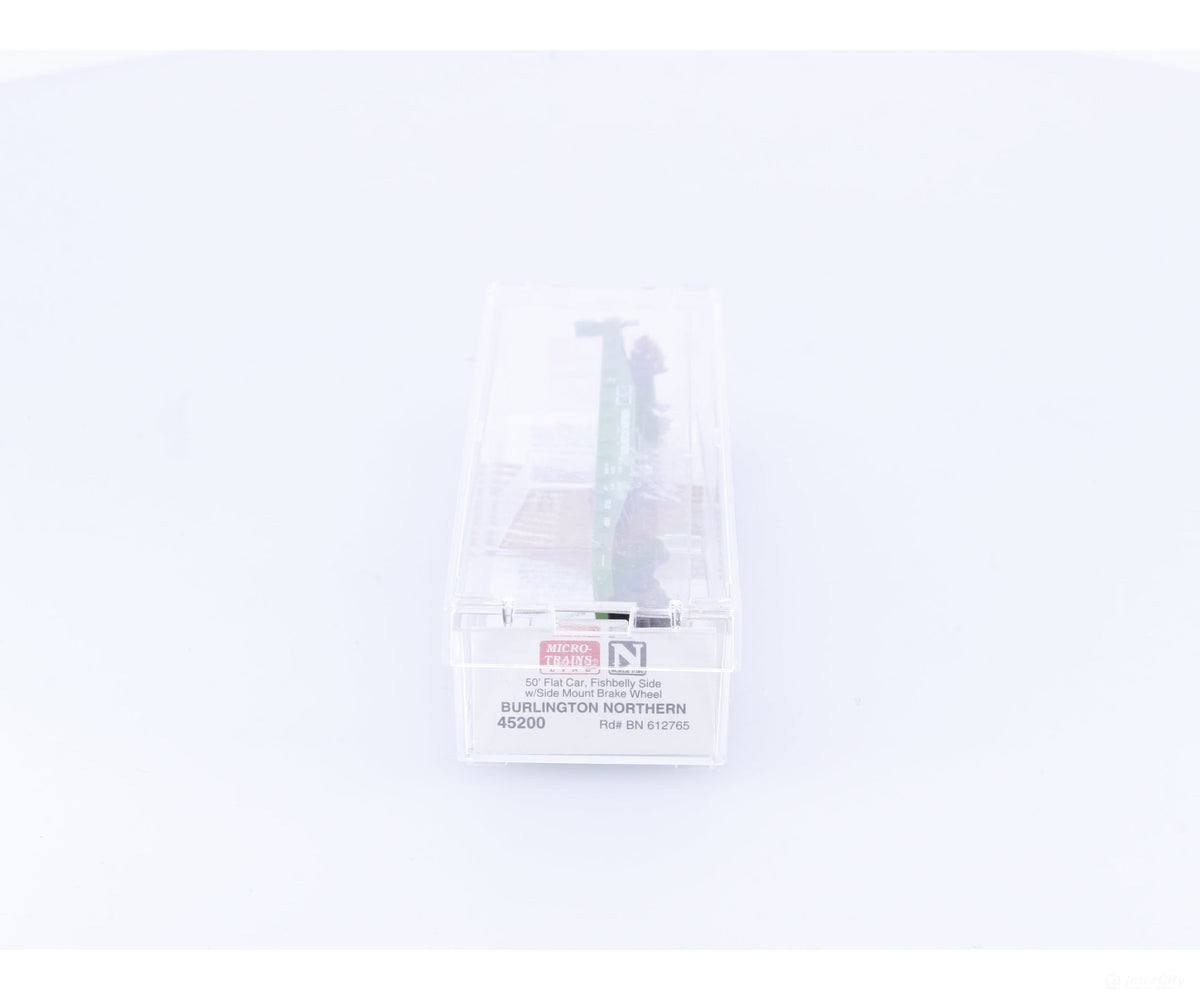 Micro Trains 45200 N 50’ Fishbelly Side Flatcar Burlington Northern (BN) 612765 (#1) - Freight Cars