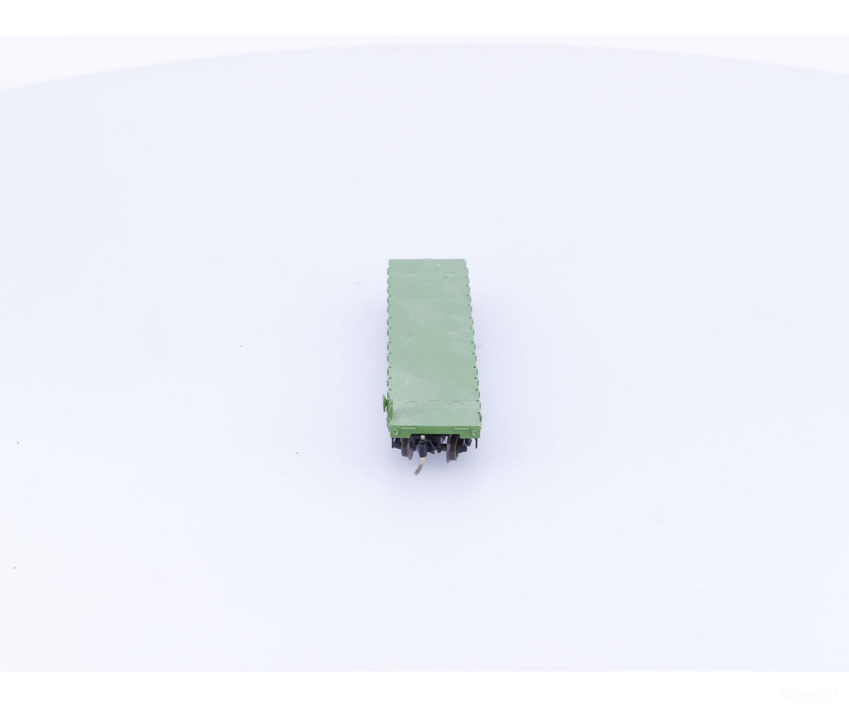 Micro Trains 45200 N 50’ Fishbelly Side Flatcar w side mount Brk Wheel #1 Burlington Northern (BN) 612765 - Freight Cars