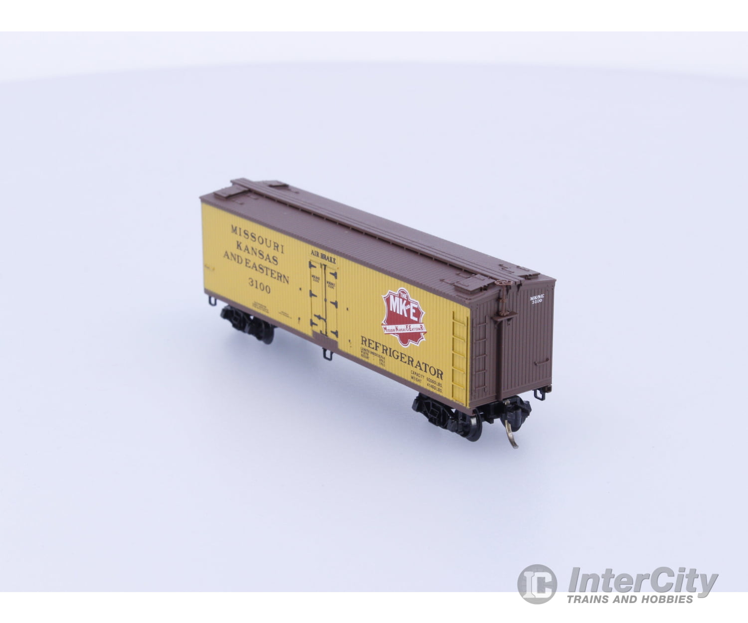 Micro Trains 49360 N Reefer Ice 40’ Wood Missouri Kansas and Eastern Railway MK&E 3100 Freight Cars
