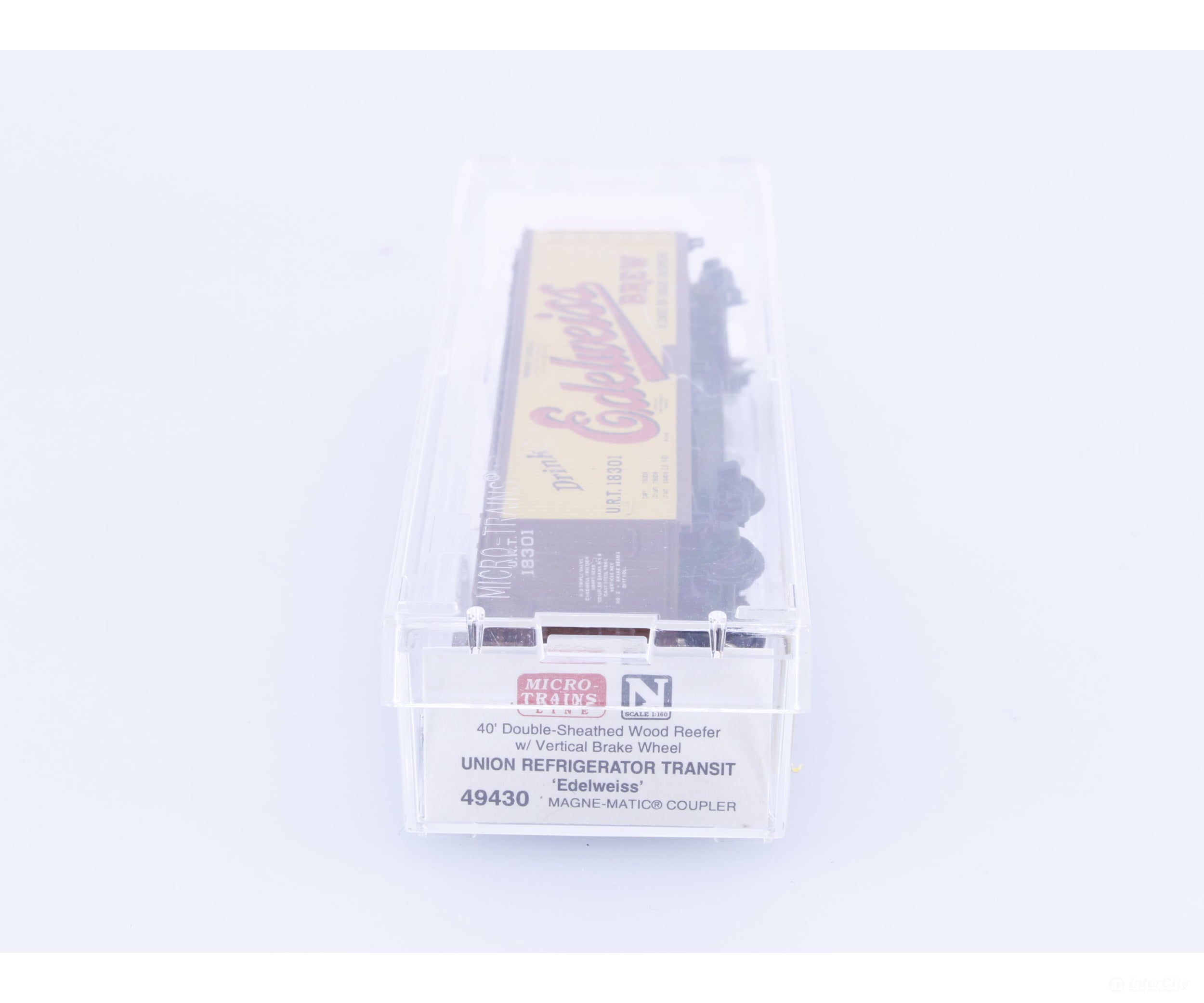 Micro Trains 49430 N 40’ Double Sheathed Wood Reefer Drink Edelweiss Brew (URT) 18301 Freight Cars