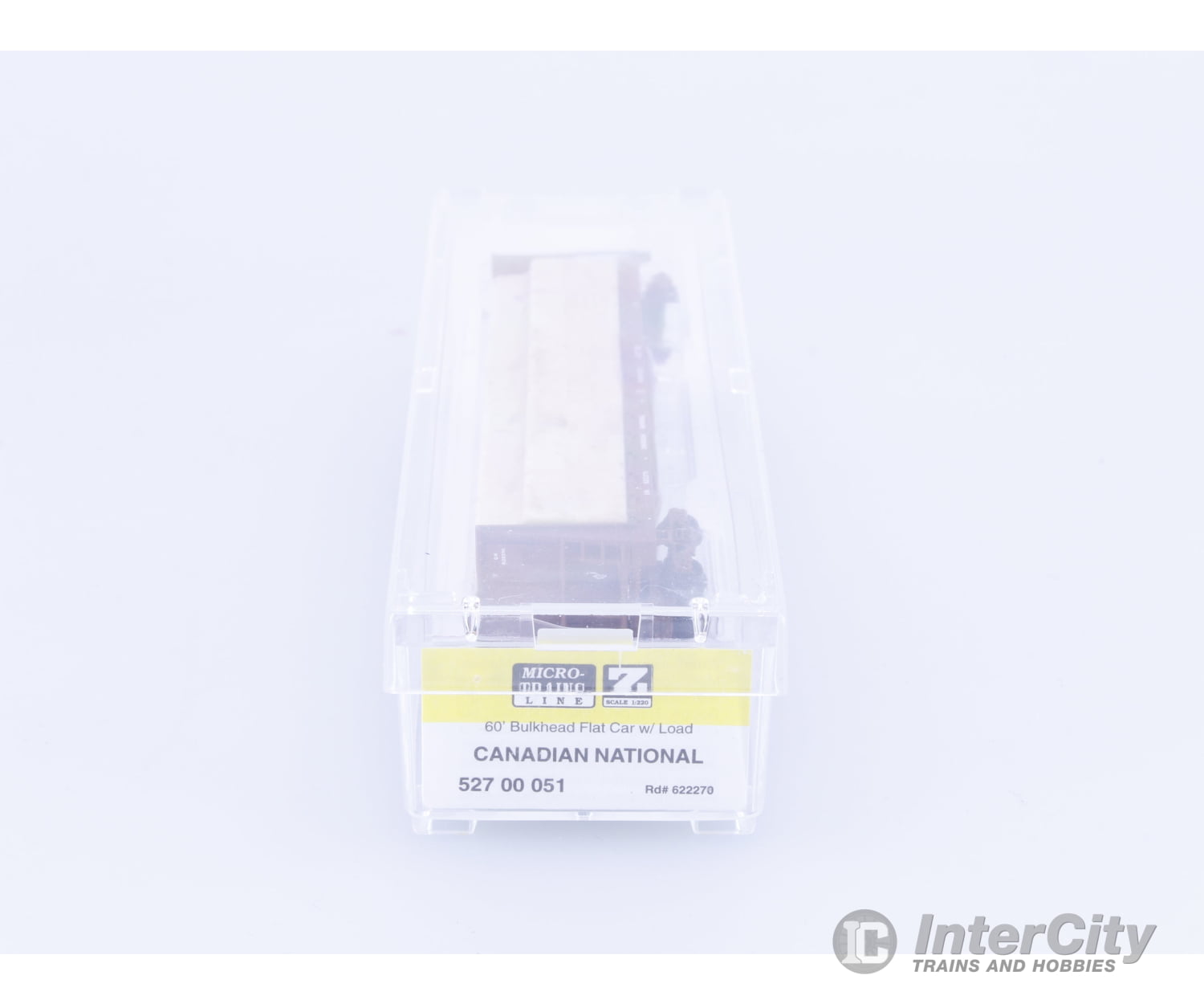 Micro Trains 52700051 Z 60’ Bulkhead Flatcar with Load Canadian National (CN) 622270 Freight Cars