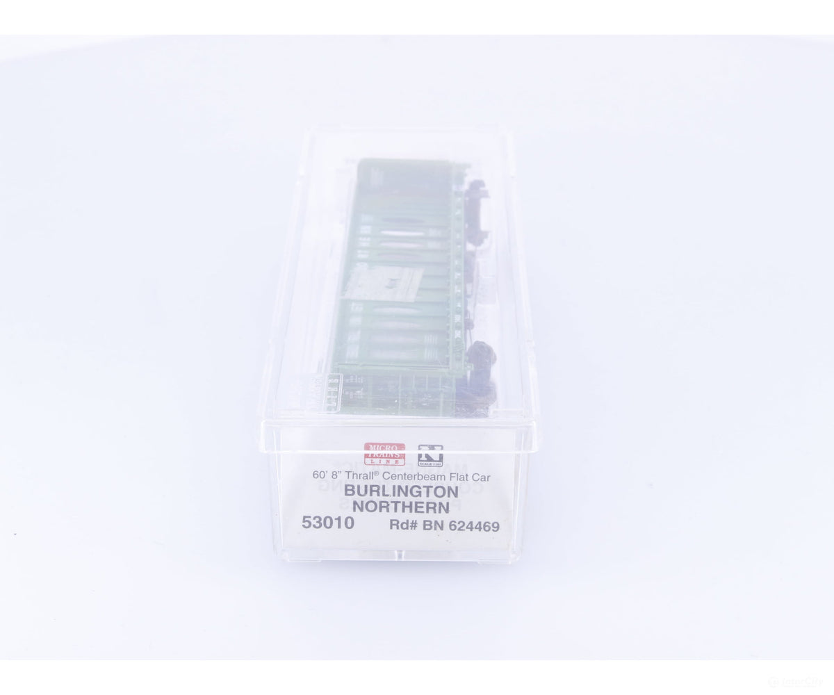 Micro Trains 53010 N 60’8’’ Thrall Centerbeam Flatcar Burlington Northern (BN) 624469 - Freight Cars