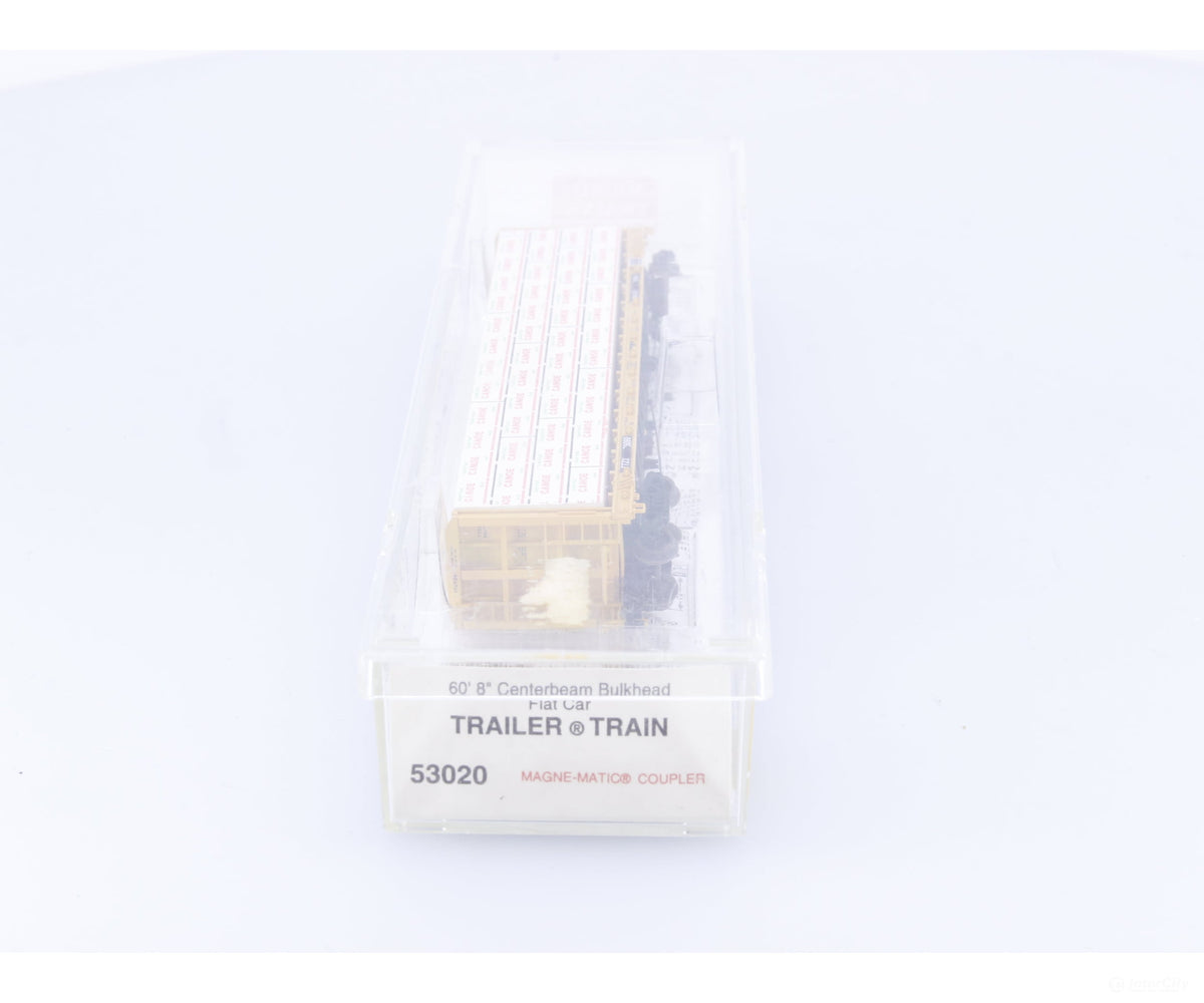 Micro Trains 53020 N 60’ 8’’ Centerbeam Flat Car W Lumber Load Trailer Train TTX Corp. (TTX) 86090 - Freight Cars
