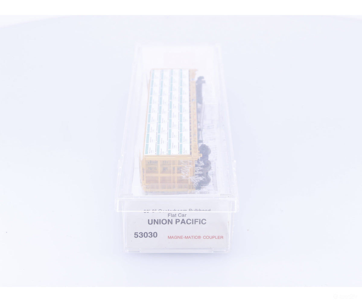 Micro Trains 53030 N 60’ 8’ Centerbeam Flat Car W Load Union Pacific (UP) 217009 - Freight Cars