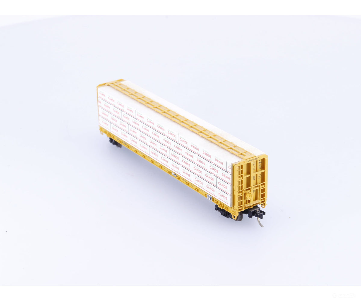 Micro Trains 53030 N 61’ 8’’ Bulkhead Flat Car w/ Lumber Load Union Pacific (UP) 219009 - Freight Cars