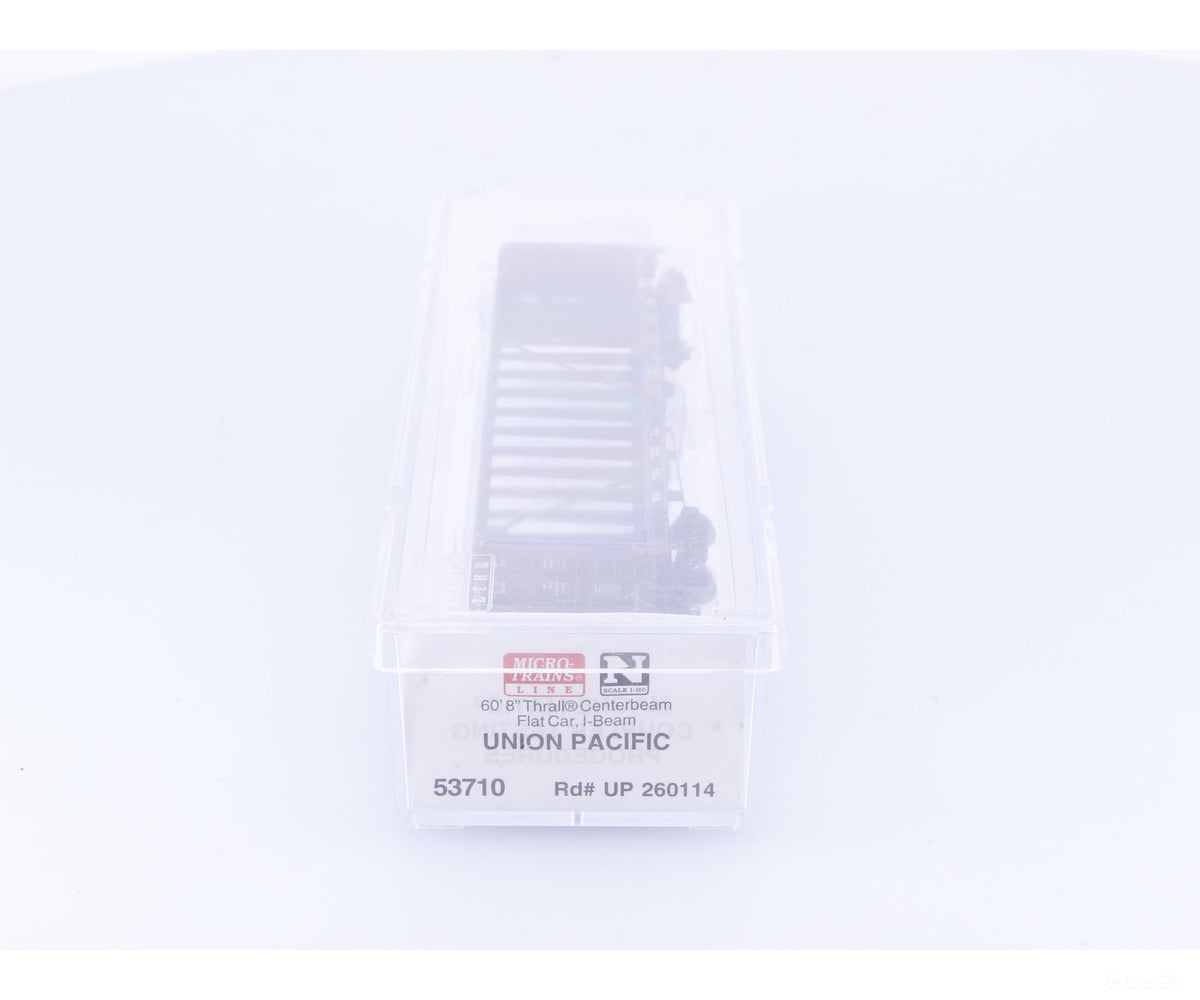 Micro Trains 53710 N 60’8’’ Thrall I-Beam Centerbeam Flatcar #2 Union Pacific (UP) 260114 - Freight Cars