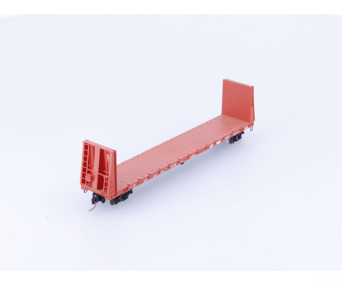 Micro Trains 54070 N 61’ 8’’ Bulkhead Flat Car Canadian Pacific (CP) 317137 (#1) - Freight Cars