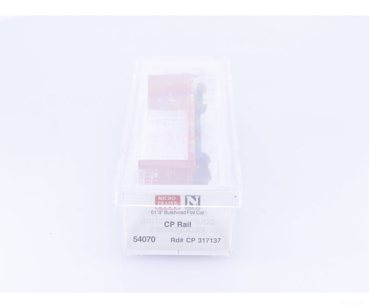Micro Trains 54070 N 61’ 8’’ Bulkhead Flat Car Canadian Pacific (CP) 317137 - Freight Cars