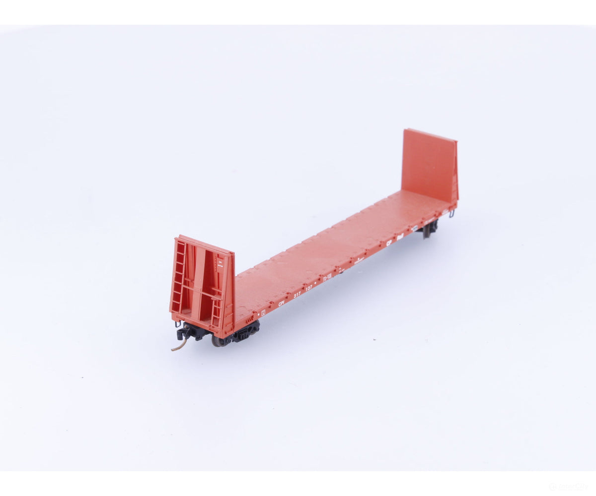 Micro Trains 54070 N 61’ 8’’ Bulkhead Flat Car Canadian Pacific (CP) 317137 - Freight Cars