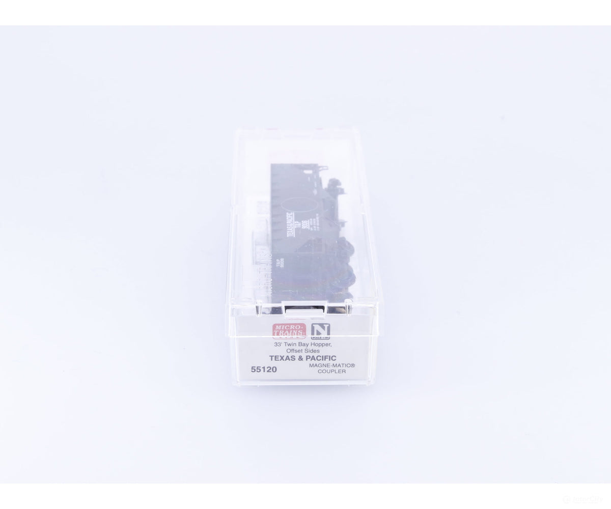 Micro Trains 55120 N 2-Bay 33’ Open Hopper Offset Side Texas and Pacific (T&P) 9004 - Freight Cars