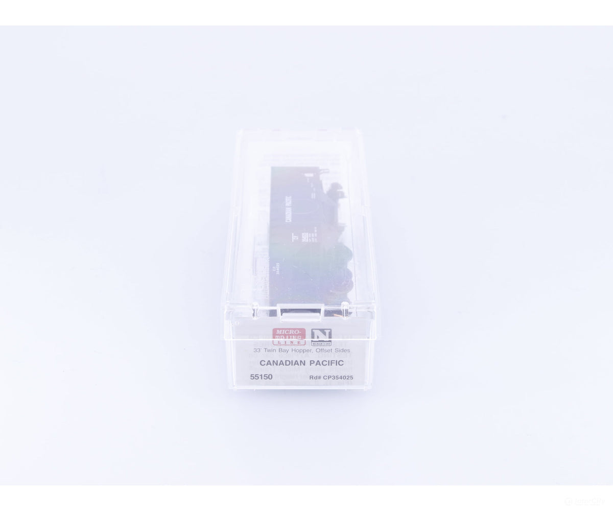 Micro Trains 55150 N 2-Bay 33’ Open Hopper Offset Sides #2 Canadian Pacific (CP) 354025 - Freight Cars