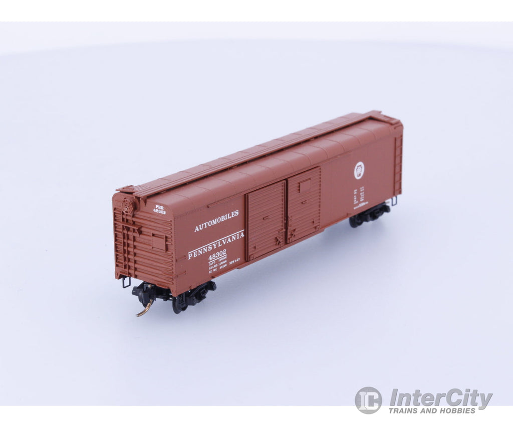 Micro Trains 79010 N Boxcar 50’ Double Sliding Door Wagon Top Roof Pennsylvania Railroad (PRR) 48302 Freight Cars