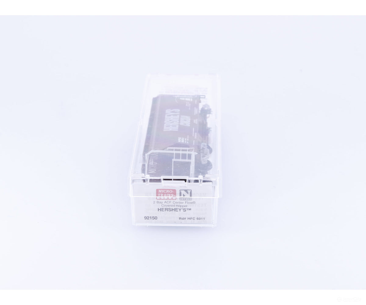 Micro Trains 92150 N 2-Bay ACF Covered Hopper Hershey’s Cocoa (HFC) 6011 - Freight Cars