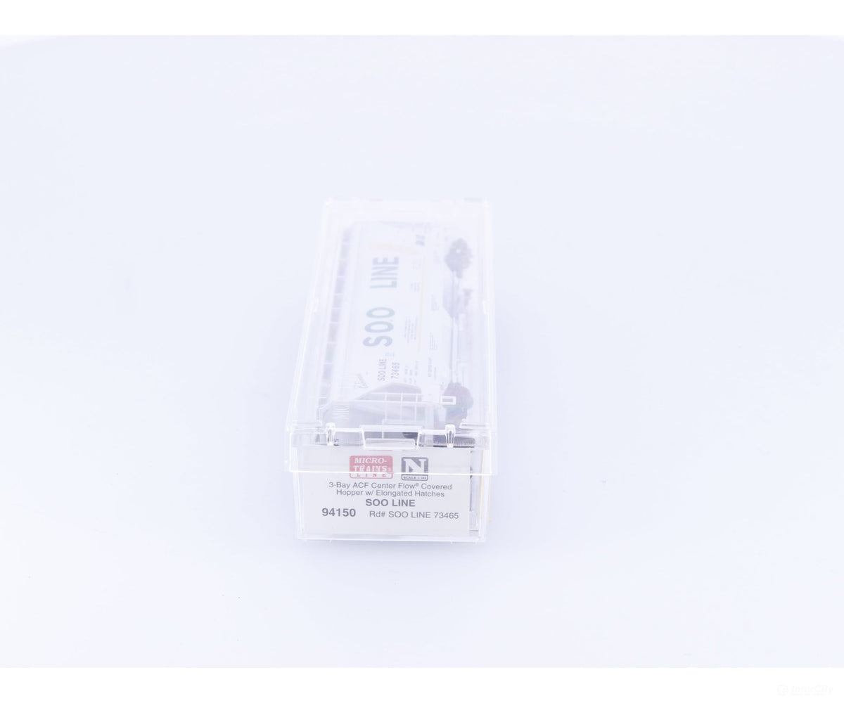Micro Trains 94150 N 3 Bay ACF Covered Hopper #2 Soo Line (SOO) 73465 - Freight Cars