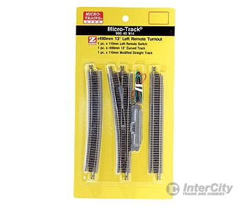 Micro Trains 99040914 Track 13-Degree Remote Turnout - Left-Hand & Turnouts
