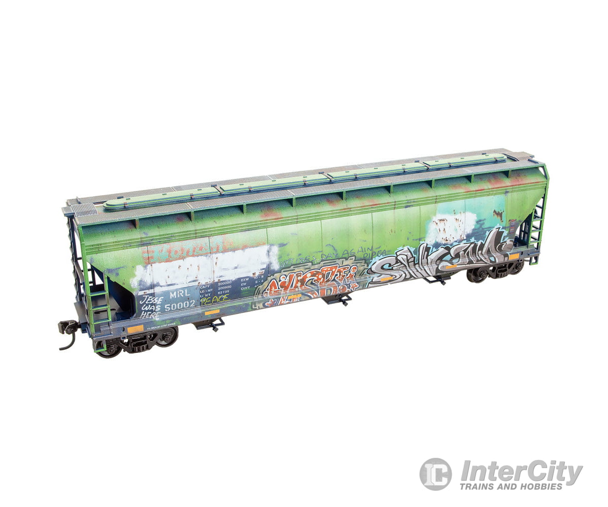 Micro Trains HO 2000005 ACF 47’ 3-Bay Center-Flow Covered Hopper - Kit - Grit N Grime - Montana Rail Link #50002