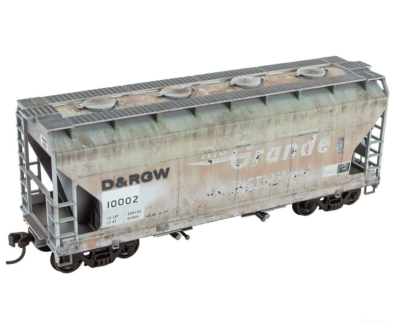 Micro Trains Ho 2200006 Acf 2-Bay Covered Hopper - Ready To Run Denver & Rio Grande Western #10002