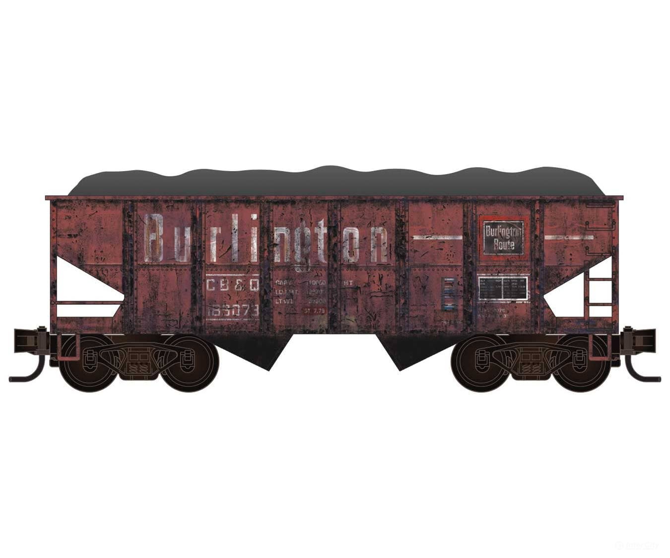 Micro Trains HO 2500003 Grit n’ Grime 2-Bay Hopper Kit CB&Q 189073 Freight Cars
