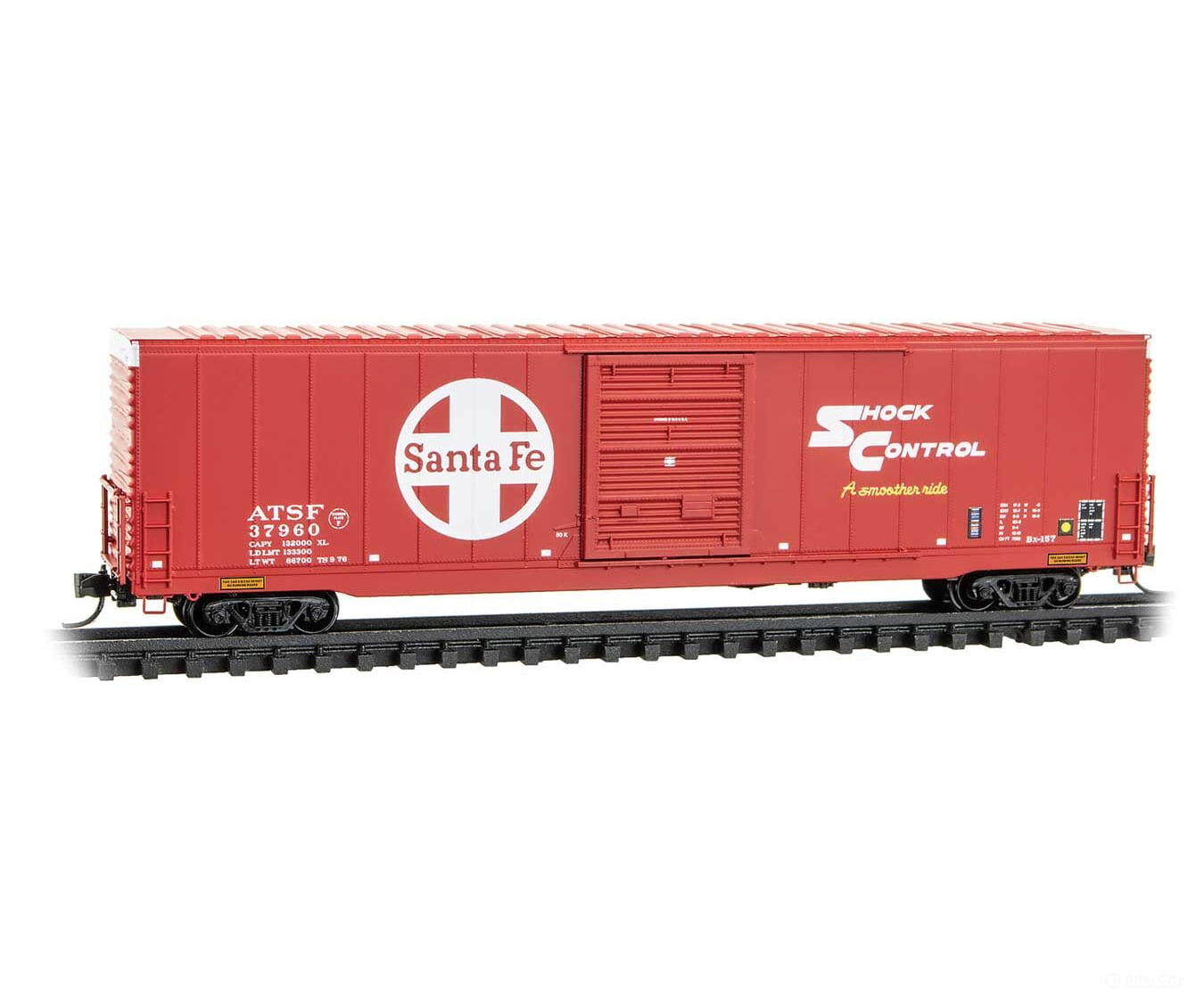 Micro Trains Line N 10400190 60’ Excess Height Single-Door Boxcar With Riveted Sides Santa Fe