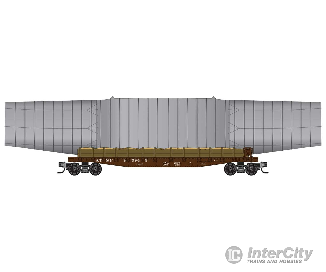 Micro Trains Line N 50 Wing Carrier Flatcar Set With Loads - Kit Union Pacific 57066 57074 Santa Fe