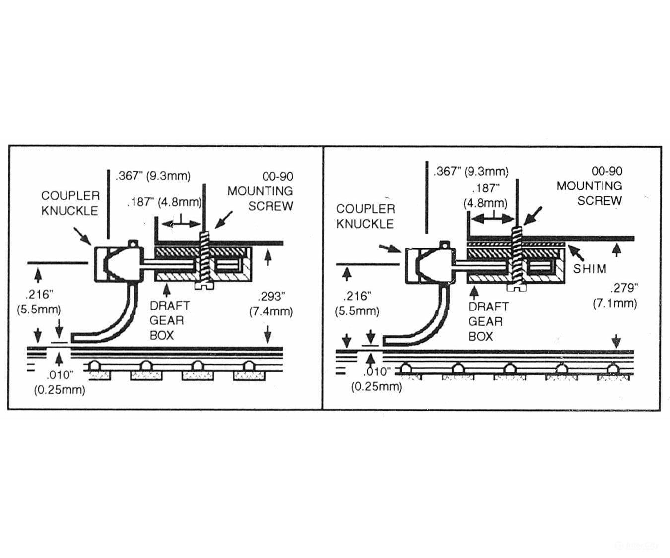 Micro Trains N 102007 Kato Coupler Conversion -- Fits Sd40 - Medium Shank Assembled (Brown) 2 Pair