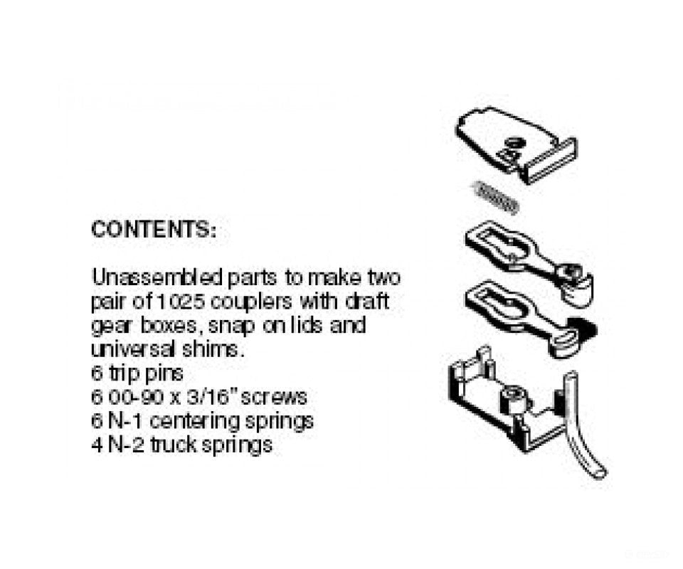 Micro Trains N 102011 Magne-Matic Coupler W/Body Mount Draft Gear 2 Pairs -- Kit Couplers & Trucks