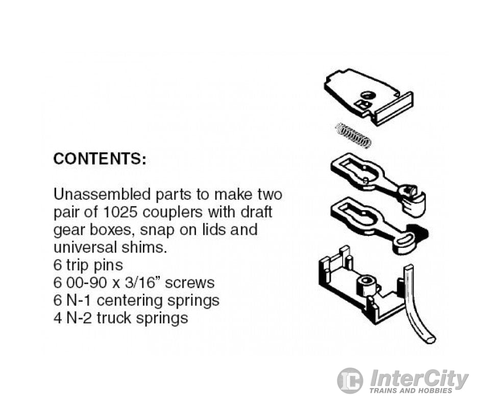 Micro Trains N 102012 Magne-Matic Coupler W/Body Mount Draft Gear - 2 Pairs -- Kit; Brown Couplers &