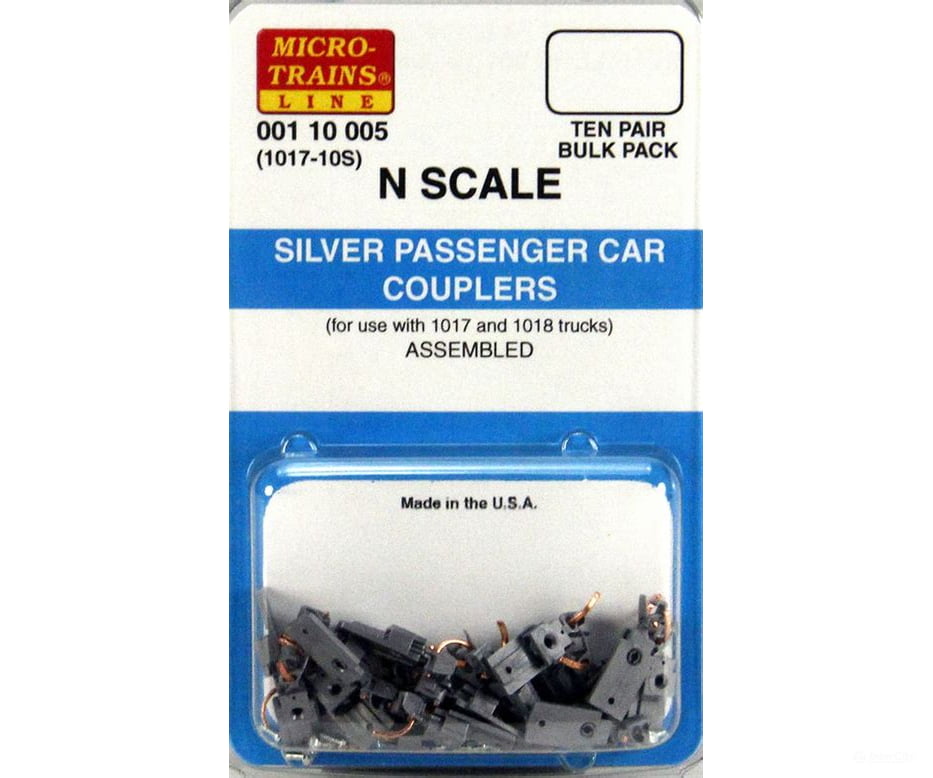 Micro Trains 110005 1017-2 Coupler - Assembled Silver 10 Pair Couplers & Trucks