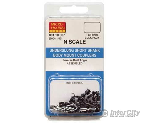Micro Trains N 110007 2004-1-10 Underslung Short Shank Body Mount Coupler - Assembled -- 10 Pair