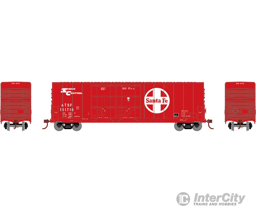 Micro Trains N 12200061 Greenville 60 Double-Door Boxcar W/41 3 Wheelbase - Ready To Run -- Santa Fe
