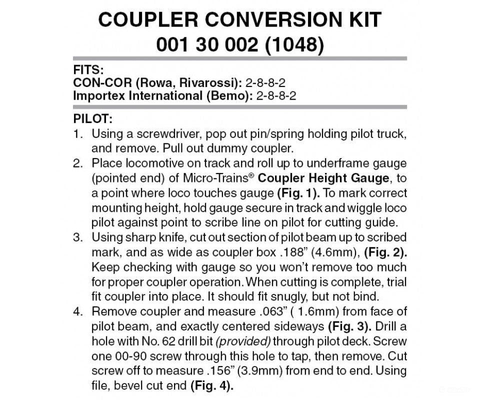 Micro Trains N 130002 Locomotive Coupler Conversion Kits -- Mrc 2-8-8-2S Couplers & Trucks