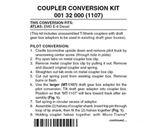 Micro Trains 132000 Locomotive Coupler Conversion Kits - Atlas Emd E8 Couplers & Trucks