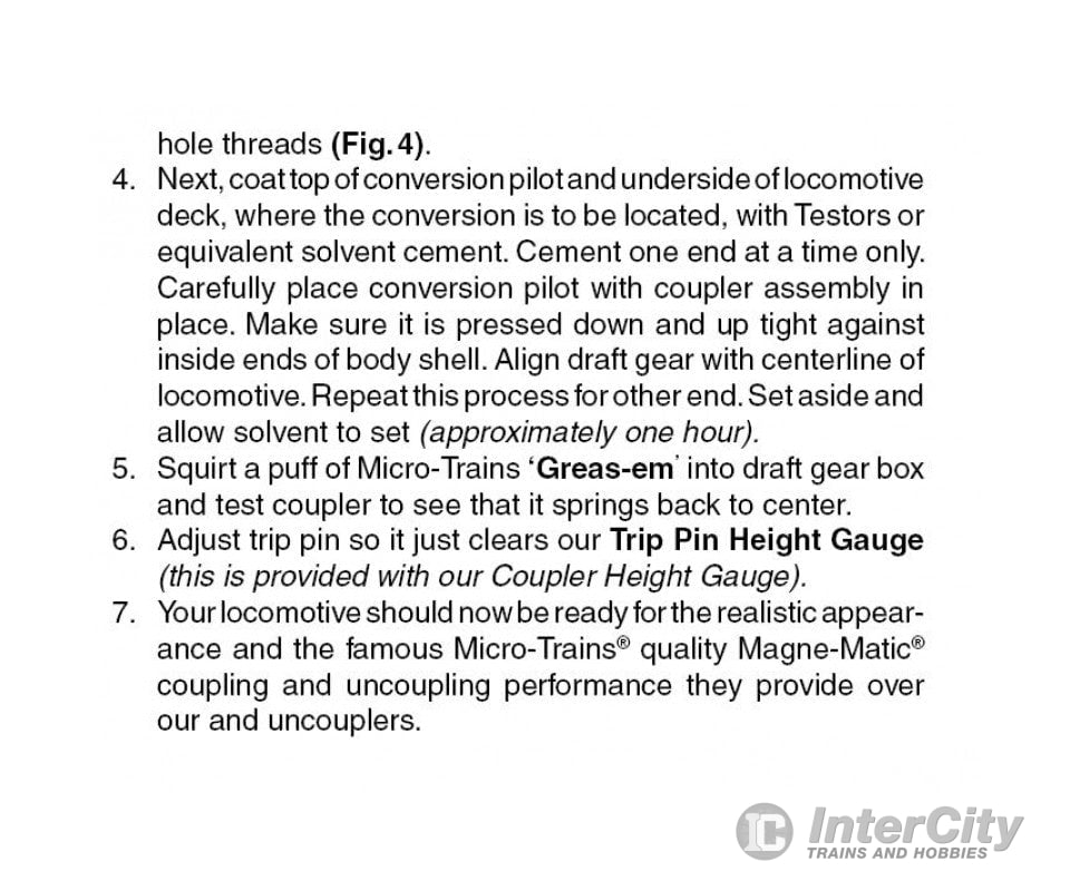 Micro Trains N 133040 Locomotive Coupler Conversion Kits W/Pilot Face -- Bachmann Dash 8-40C (Black