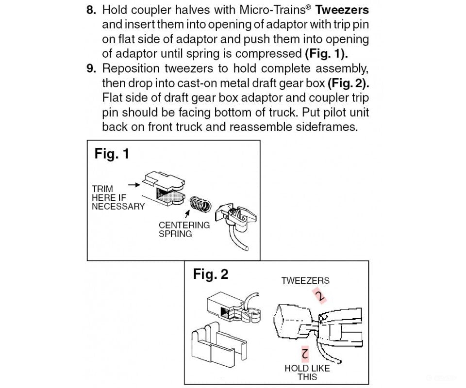 Micro Trains N 135000 Locomotive Coupler Conversion Kits -- Con-Cor Pa-1 Powered Couplers & Trucks