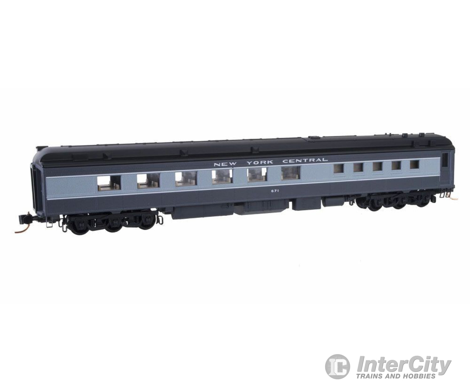 Micro Trains N 14600130 Heavyweight Diner - Ready To Run -- New York Central #471 (2-Tone Gray)