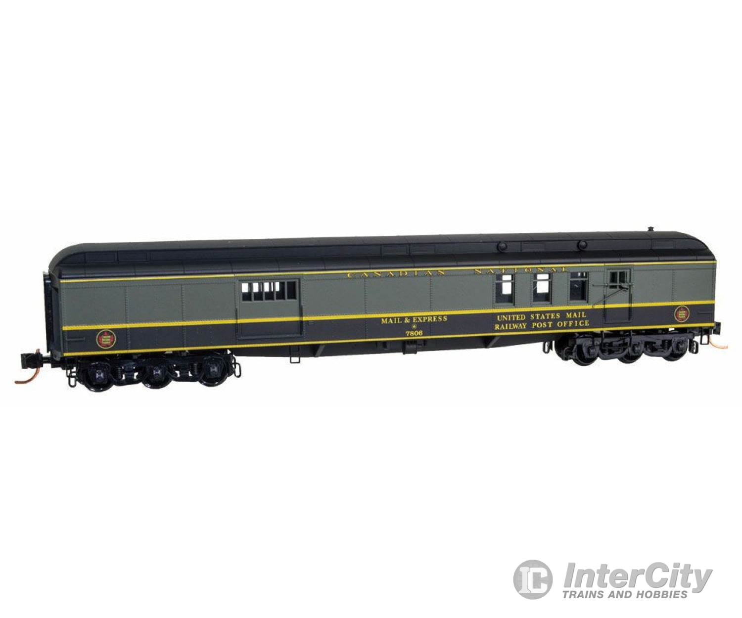 Micro Trains N 14800150 70 Heavyweight Baggage-Mail - Ready To Run -- Canadian National #7806 (Green