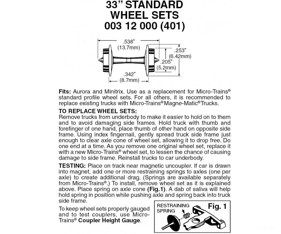 Micro Trains N 312000 33 Standard Wheelsets - Plastic (Nonmagnetic) -- Black Axles Pkg(48) Couplers