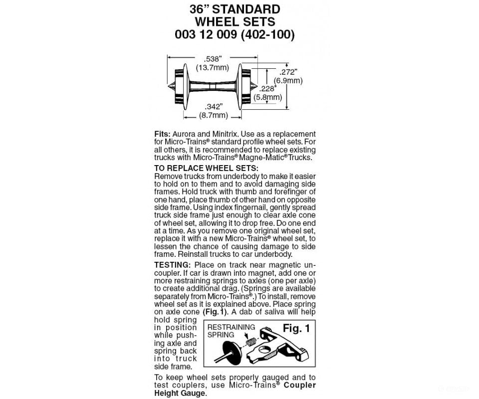 Micro Trains N 312009 36 Standard Wheelsets (Nonmagnetic) -- Black Axles Pkg(100) Couplers & Trucks