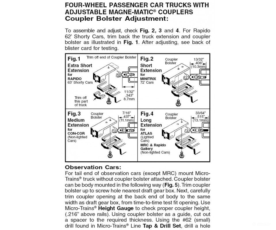 Micro Trains N 342051 Four-Wheel Passenger Car Trucks -- Standard W/Adjustable Couplers (Silver) 1