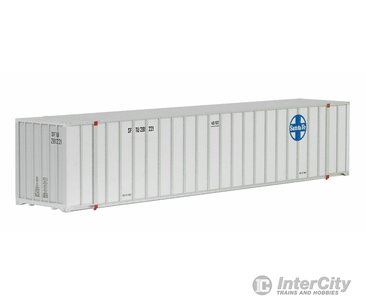 Micro Trains N 46800081 48 Rib-Side Container - Assembled -- Santa Fe Sftu #281221 (White Blue